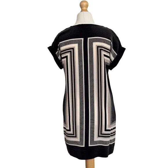 Size 10 CYNTHIA ROWLEY SILK SHIFT DRESS Spring Summer Classy Office Career Party - Picture 5 of 9